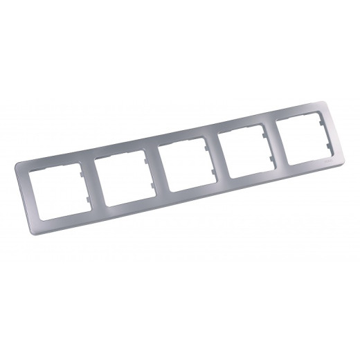 Р405-06 Рамка пятиместная, скрытой установки, цвет серебро