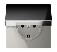 JUNG Штепсельная розетка SCHUKO 16A 250V~ с откидной крышкой; полированный хром