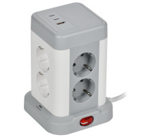 DOMINIC Удлинитель У08K 1,5м 3х1мм2 USB A+C 20Вт сер IEK