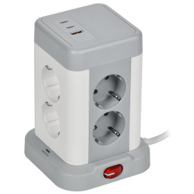 DOMINIC Удлинитель У08K 1,5м 3х1мм2 USB A+C 20Вт сер IEK