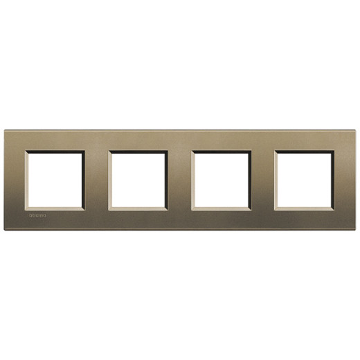 Livinglight Рамка прямоугольная, 4 поста, цвет Коричневый шелк