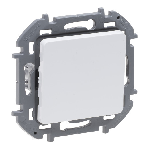 Выключатель кнопочный одноклавишный - Legrand/Daccord Inspiria - с нормально-открытым контактом 6А 250В безвинтовые зажимы - белый