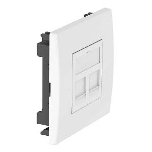 Корпус розетки компьютерной (адаптер) двойной для монтажа 2 модулей RJ45 типа 