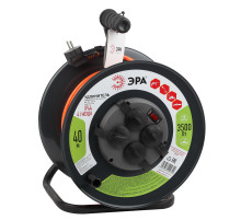 ЭРА Удлинитель силовой RMx-4es-3x1,5-40m-IP44 на металлической катушке c заземлением 4 розетки 40м ПВС 3х1.5мм2