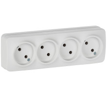 IEK GLORY Роз. 4-я без з/к/ш о/у 10А РС24-2-ХБм бел. м.