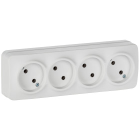 IEK GLORY Роз. 4-я без з/к/ш о/у 10А РС24-2-ХБм бел. м.