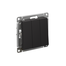 Systeme Electric AtlasDesign Карбон Выключатель 3-клавишный сх.1+1+1, 10АХ, механизм