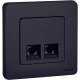 Розетка компьютерная двойная RJ45 категория 5e UTP - Legrand/Daccord Inspiria - антрацит