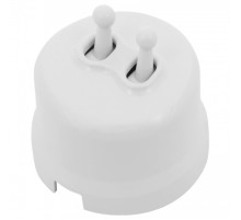 BIRONI Лизетта Пластик Белый Выключатель 2-кл (тумблерный)