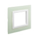 Рамка из натурального стекла 1 пост (2 мод.), Avanti, светло-зеленая