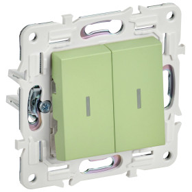 IEK SKANDY Мятный Выключатель 2-клавишный с индикацией 10А SK-V09G