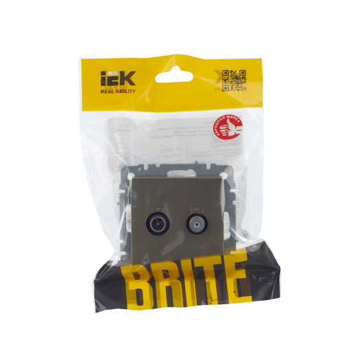 BRITE Роз. двойная TV+SAT РТВ/РСп12-БрШ шамп. IEK