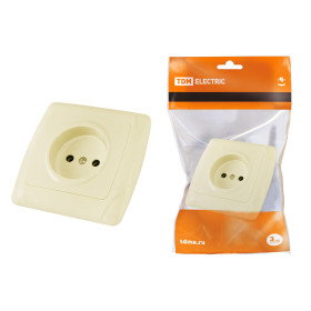 TDM Розетка 2П 10А 250В сл. кость 