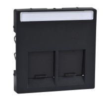 Schneider Electric Merten SM Антрацит Накладка розетки ТЛФ/комп 2-ой прямой