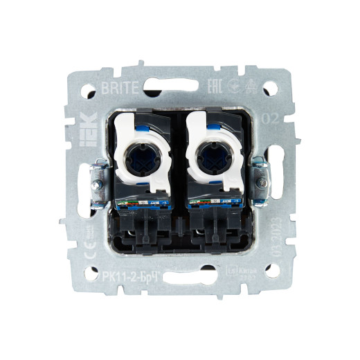 BRITE Роз. комп. 2-ая RJ45 кат.6 РК11-2-БрЧ черн. IEK