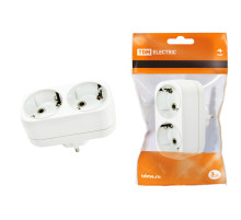 TDM Блок на 2 гнезда 2П+З плоский 16А 250B