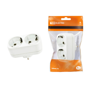 TDM Блок на 2 гнезда 2П+З плоский 16А 250B