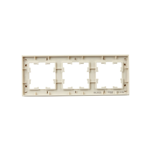 BRITE Рамка 3-мест. РУ-3-Бр беж. рифленый IEK