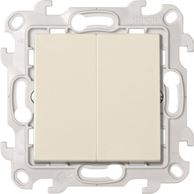 Simon 24 Слоновая Кость Двухклавишный кнопочный выключатель 10A 250В