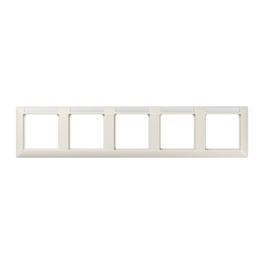 Рамка 5-кратная горизонтальная с полем для надписи слоновая кость