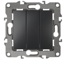 ЭРА 12-1107-05 Выключатель тройной, 10АХ-250В, IP20, Эра12, антрацит (10/100/2500)