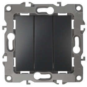 ЭРА 12-1107-05 Выключатель тройной, 10АХ-250В, IP20, Эра12, антрацит (10/100/2500)