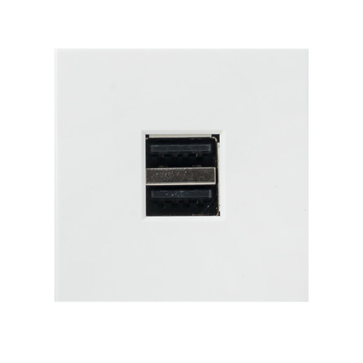 Розетка USB A+A, 2.1А, 2 гнезда, без индикатора EKF