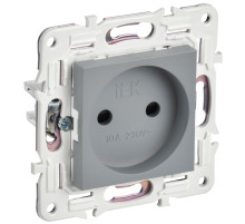 IEK SKANDY Серый Розетка б/з с защитными шторками 10А SK-R01Gr