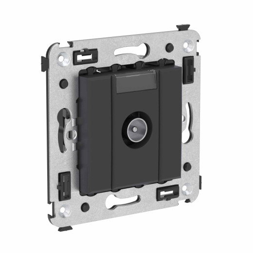 Розетка TV оконечная в стену, Avanti, черный матовый