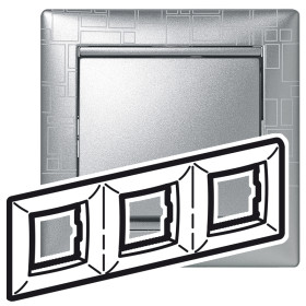 Legrand Valena Алюминий модерн Рамка 3-ая гориз.