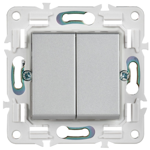 SKANDY Выключ. 2-кл. перекр. 10А SK-V06S сереб. IEK