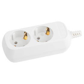 ЭРА Колодка KX-2e 2 розетки с зазeмлением белая