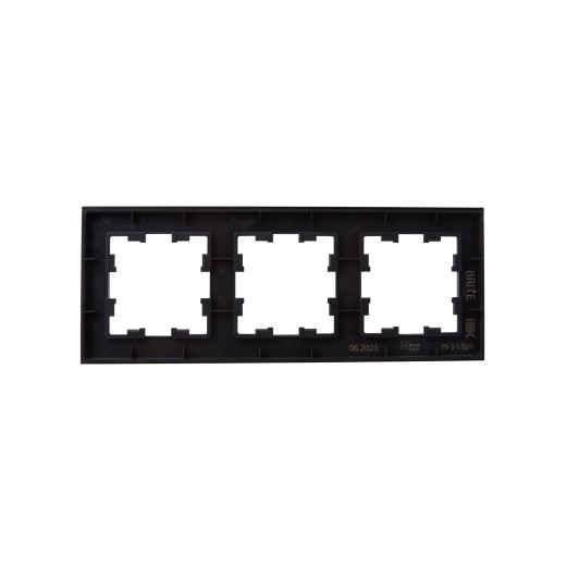 BRITE Рамка 3-мест. РУ-3-1-БрЧ металл черн. IEK