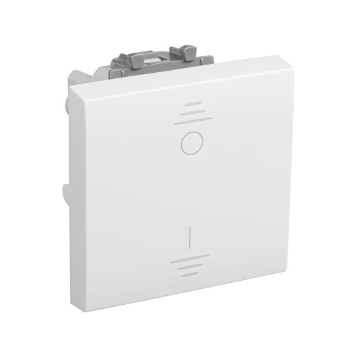 Выключатель двухполюсный одноклавишный модульный, Avanti, белое  облако, 2 модуля