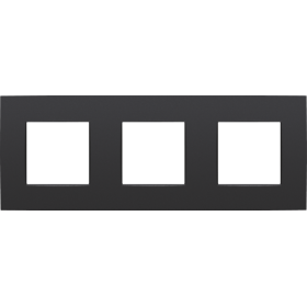 Niko Intense Черный матовый Рамка на 3 поста