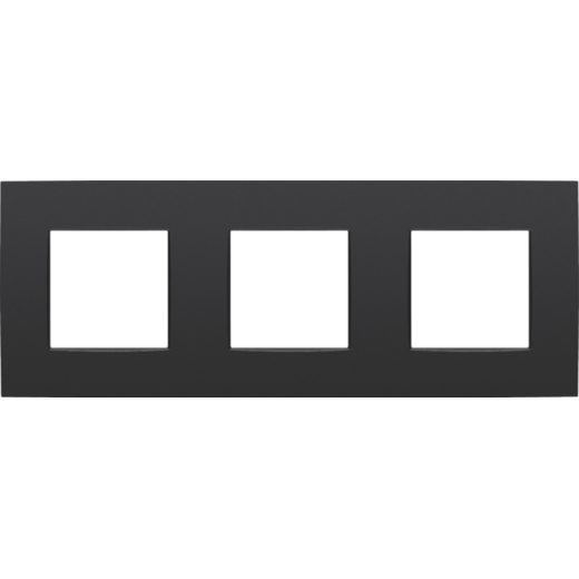 Рамка на 3 поста, черный матовый