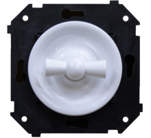 BIRONI Шедель Пластик Белый Выключатель проходной 2-кл (скрытый монтаж)