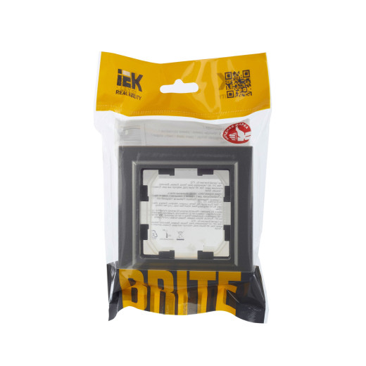 BRITE Рамка 1-мест. IP44 РУ-1-БрС-44 сталь IEK