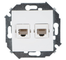 Simon 15 Белая Розетка компьютерная 2-ая RJ45 кат.5е