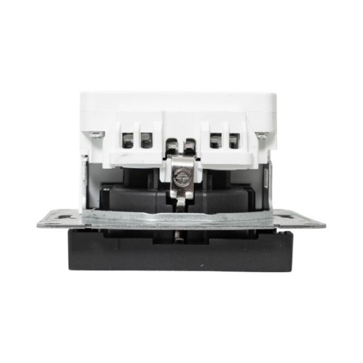 Механизм розетки с USB-C - 2шт, 16А, с заземлением, со шторками, чёрный Эпика EKF