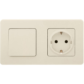 Legrand/Daccord INSPIRIA Слоновая кость Выключатель одноклавишный 10 AX - 250 В.