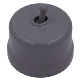 BIRONI Лизетта Пластик Титан Выключатель проходной 1-кл (тумблерный)