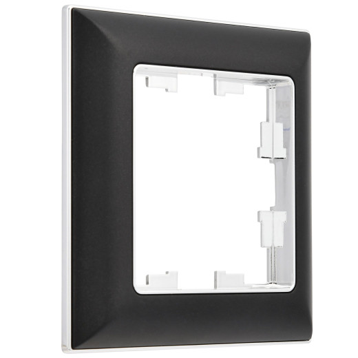 BRITE Рамка 1-мест. РУ-1-Бр хром/черн. IEK
