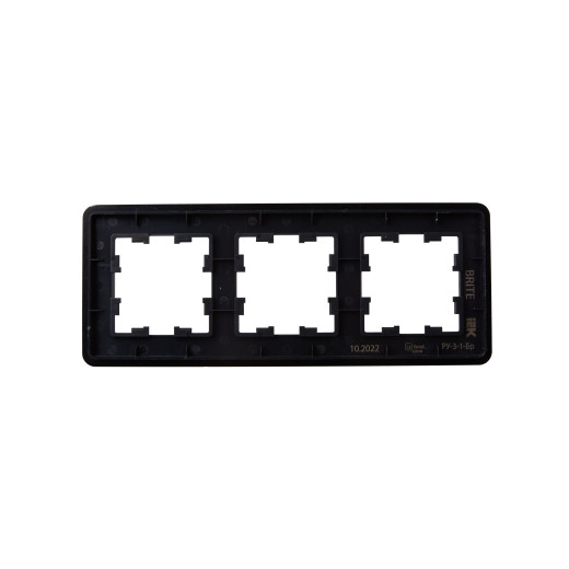 BRITE Рамка 3-мест. РУ-3-1-Бр металл черн. RE AL IEK