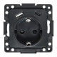 Стокгольм Механизм Розетки 1-местной с/з, USB A+C 16А винтовые клеммы черный с защ. штор. EKF
