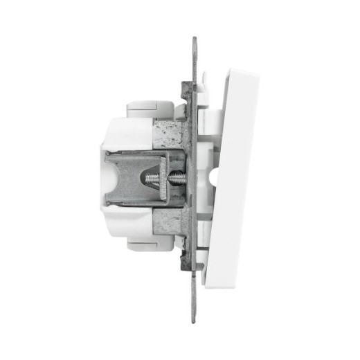 Механизм выключателя, одноклавишный, кнопочный, белый Эпика EKF