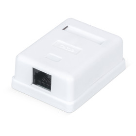 Wrline WR-WS-8P8C-C5E-1 Розетка компьютерная RJ-45, категория 5e, неэкранированная, одинарная, внешняя, Dual IDC, цвет белый