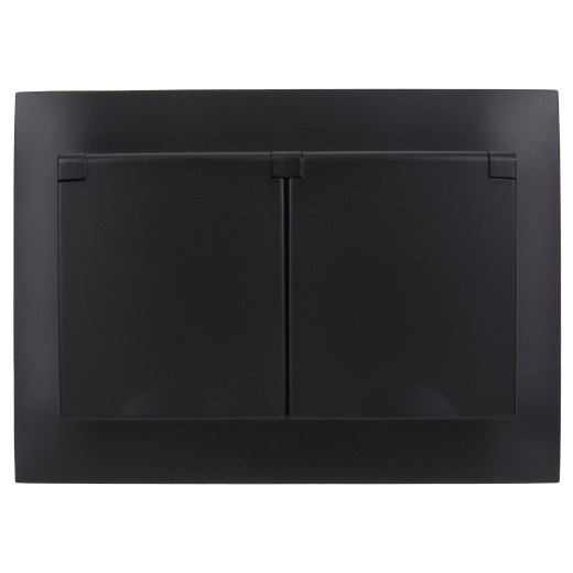 SKANDY Роз. 2-я с кр. 16А в сб IP44 SK-R12Bl черн. IEK