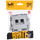 BRITE Роз. двойная RJ11+RJ45 кат.5E РК/Т12-БрА алюм. IEK