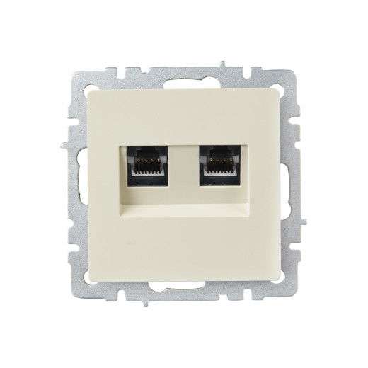 BRITE Роз. двойная RJ11+RJ45 кат.5E РК/Т12-БрКр беж. IEK